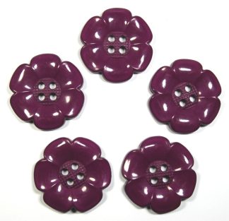 63mm Plum Large Flower Buttons - Sewing Clown Decoration