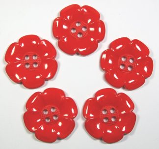 63mm Red Large Flower Buttons - Sewing Clown Decoration