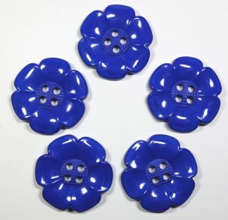 63mm Royal Blue Large Flower Buttons - Sewing Clown Decoration