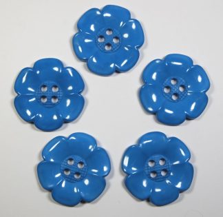 63mm Teal Blue Large Flower Buttons - Sewing Clown Decoration
