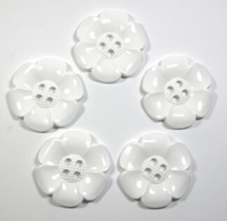 White Large Flower Buttons