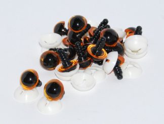 Pack of 10 Pairs - 18mm LIGHT AMBER Transparent Eyes with Plastic Backs