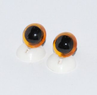 Pack of 1 Pair - 18mm LIGHT AMBER Transparent Eyes with Plastic Backs