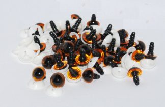 Pack of 25 Pairs - 18mm LIGHT AMBER Transparent Eyes with Plastic Backs