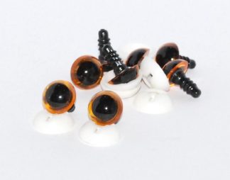 Pack of 4 Pairs - 18mm LIGHT AMBER Transparent Eyes with Plastic Backs