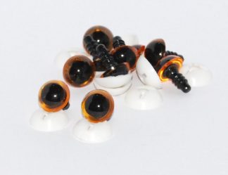 Pack of 5 Pairs - 18mm LIGHT AMBER Transparent Eyes with Plastic Backs