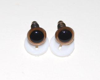 Pack of 1 Pair - 12mm Light Brown Glass Like Eyes with Plastic Backs