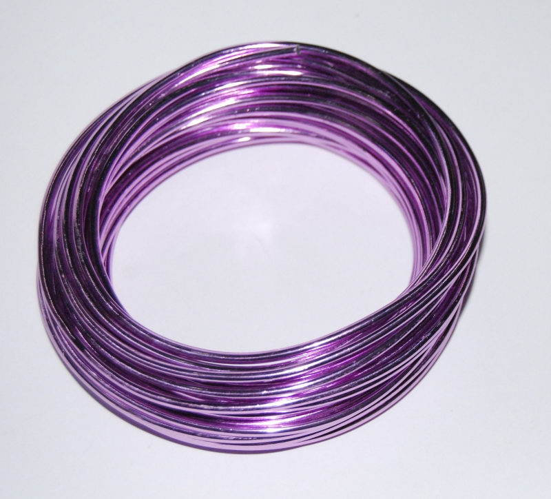 Pack of 1 - Lilac 3mm x 10m Aluminium Wire