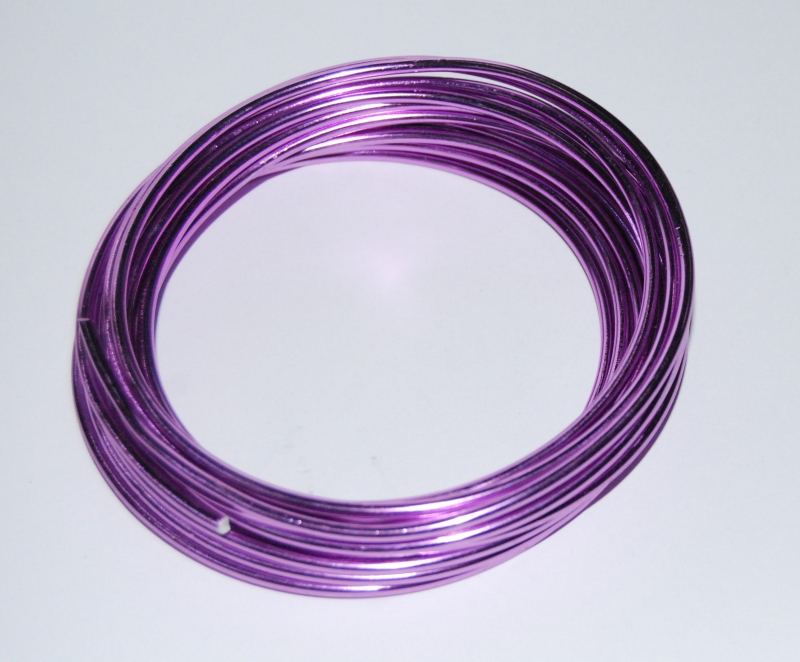 Pack of 1 - Lilac 3mm x 5m Aluminium Wire