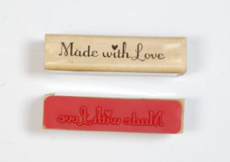 Wooden Mounted Ink Stamper - Made With Love - 7cm x 1.5cm