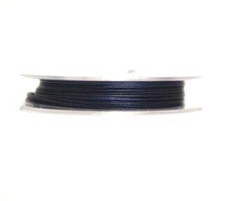 Pack of 1 Roll - 0.38mm x 10m Medium Blue Steel Tiger Tail Beading Wire