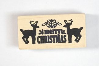 Merry Christmas Rubber Stamp - Wooden Ink Stampers
