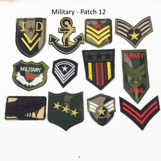 Military Set of 12 (Patch 12) - Sew/Iron On Embroidered Patches