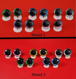 3D Mixed Colour Giltter Eyes