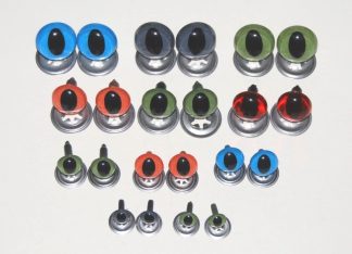 Pack of 50 Pairs - 10.5mm Mixed Cat Crystal Eyes with Metal Backs