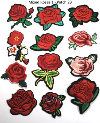 Mixed Roses 1 Set of 12 (Patch 23) - Sew/Iron On Embroidered Patches