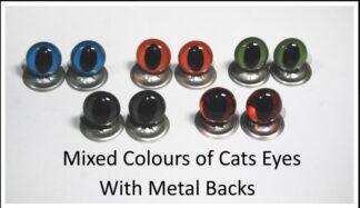 21mm Mixed Cats Metal Back Eyes