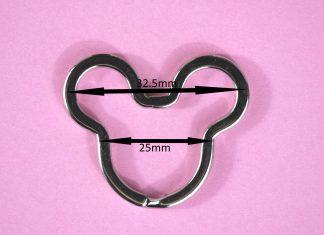 Pack of 10 - 25mm Mouse Shaped - Double Loop Split Ring