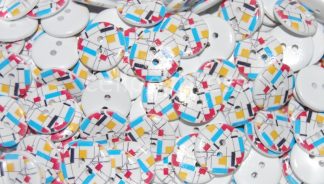 Printed Wooden Buttons - 20mm Multi-Colour Surreal