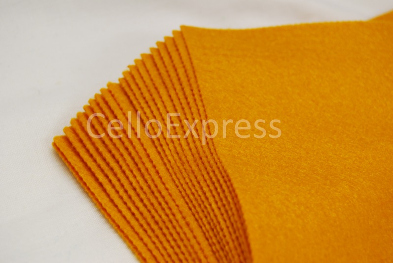 4 Sheets - Mustard - Self Adhesive - Craft Felt 9" Squares