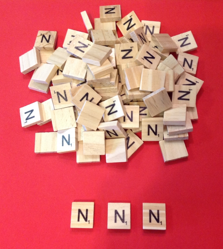 Pack of 20 - Letter 'N' Scrabble Wooden Tiles
