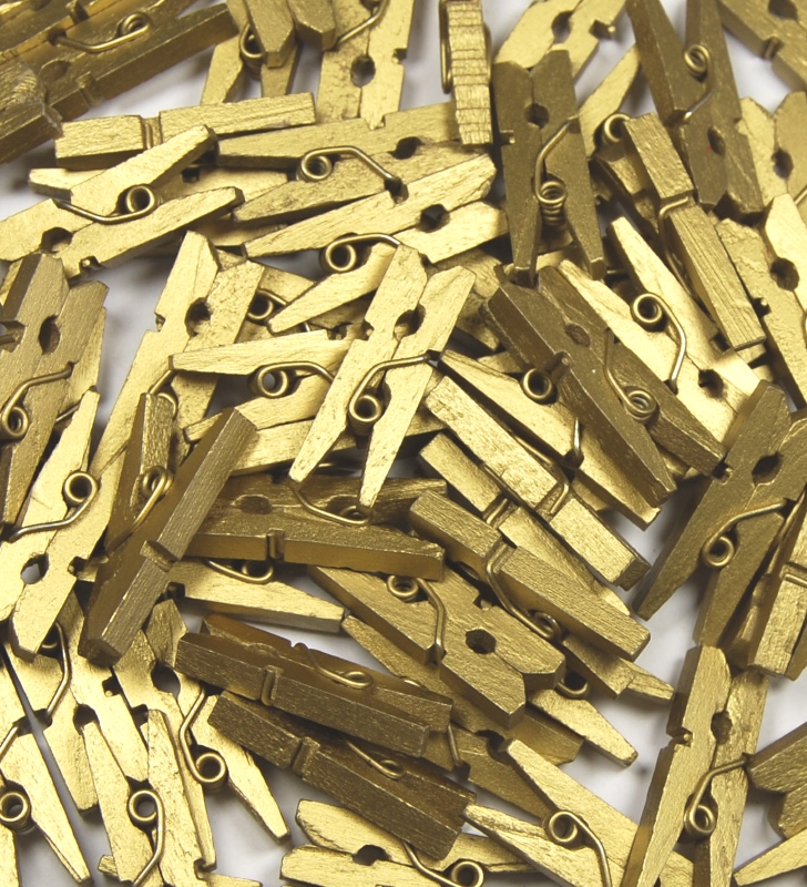 35mm Gold - Mini Wooden Craft Pegs