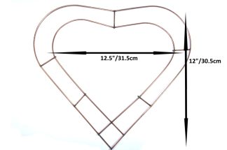 Flat Heart Metal Frame 12"/31.5cm - Florist Wreaths