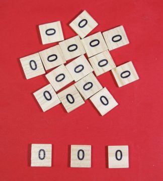 Number '0' Scrabble Wooden Tiles