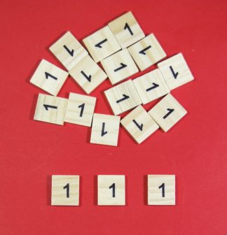 Number '1' Scrabble Wooden Tiles
