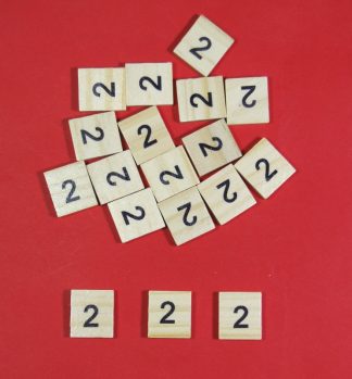 Number '2' Scrabble Wooden Tiles