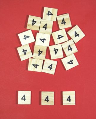 Number '4' Scrabble Wooden Tiles
