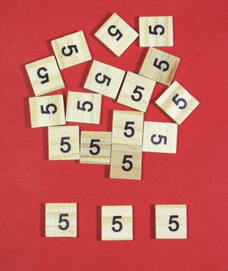 Number '5' Scrabble Wooden Tiles