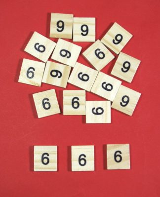 Number '6' Scrabble Wooden Tiles