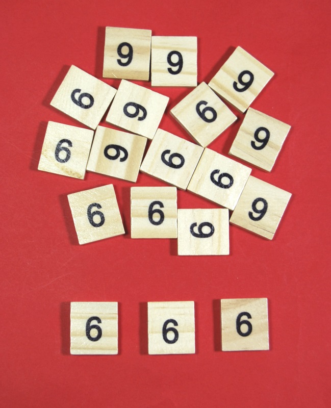 Pack of 20 - Number '6' Scrabble Wooden Tiles