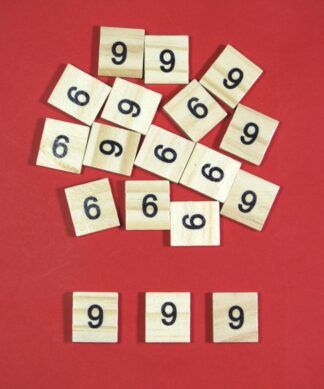 Number '9' Scrabble Wooden Tiles