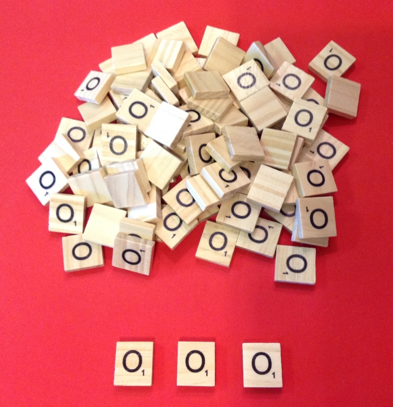 Pack of 20 - Letter 'O' Scrabble Wooden Tiles