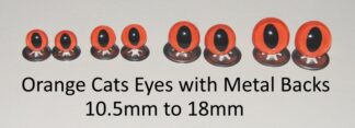 Orange Cats Eyes Metal Backs