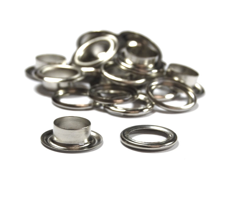 Pack of 10 - 4mm Silver Iron Eyelets With Washers