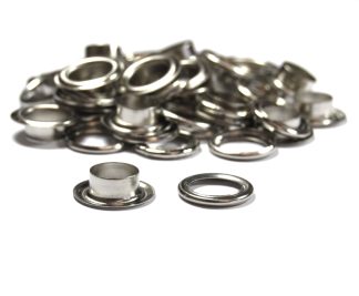 Pack of 100 - 4mm Silver Iron Eyelets With Washers