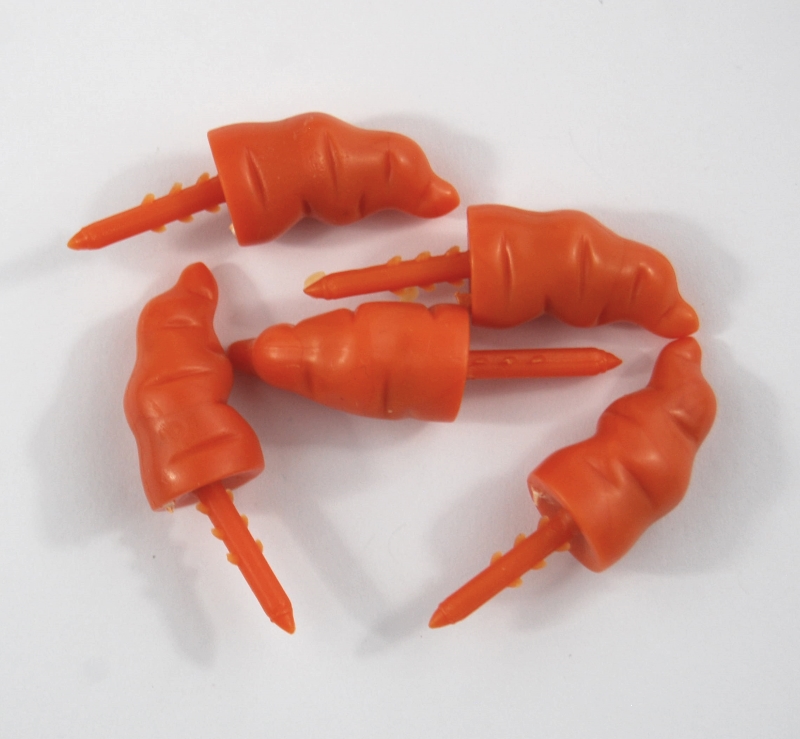 29mm Plastic Carrot Noses (Push In/No Backs) - Toy Components