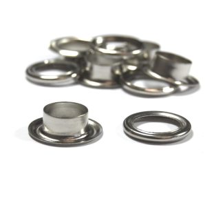 Pack of 5 - 4mm Silver Iron Eyelets With Washers