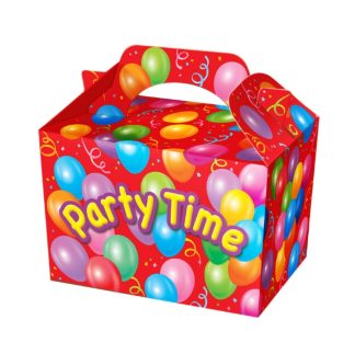 Pack of 10 - 'Party Time' Party Food Boxes - 15x10x10cm - Childrens Food/Treats Boxes