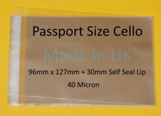 Pack of 500 - Passport Cello Bags - 96mm x 127mm + 30mm Self Seal Flap