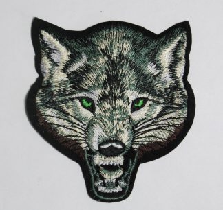 Pack of 2 Patches - Snarling Grey Wolf - Patch 76 - 100mm - Sew/Iron On Embroidered Patches