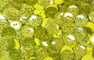 Pack of 10 - Yellow - Pattern 2 - 25mm - Pearlised Resin Buttons