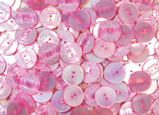 Pack of 10 - Baby Pink - Pattern 3 - 25mm - Pearlised Resin Buttons