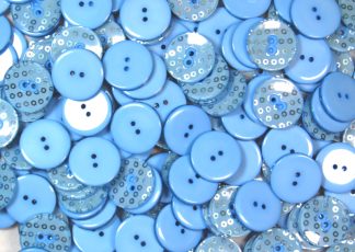 Pack of 10 - Baby Blue - Pattern 4 - 25mm - Pearlised Resin Buttons