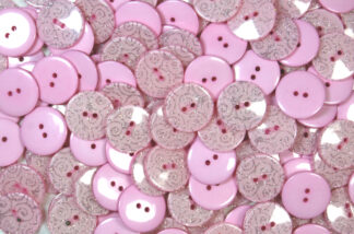 Pack of 10 - Baby Pink - Pattern 5 - 25mm - Pearlised Resin Buttons
