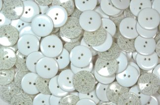 Pack of 5 - White - Pattern 5 - 25mm - Pearlised Resin Buttons