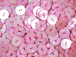 Pack of 10 - Baby Pink - Pattern 6 - 25mm - Pearlised Resin Buttons